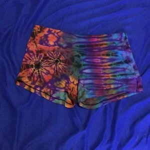 Tie dye festival shorts